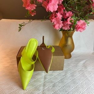 ASOS designed summer heeled shoes in Lime